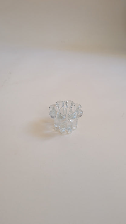 Bougeoir en verre, fabriqué en France, originaire de Reims