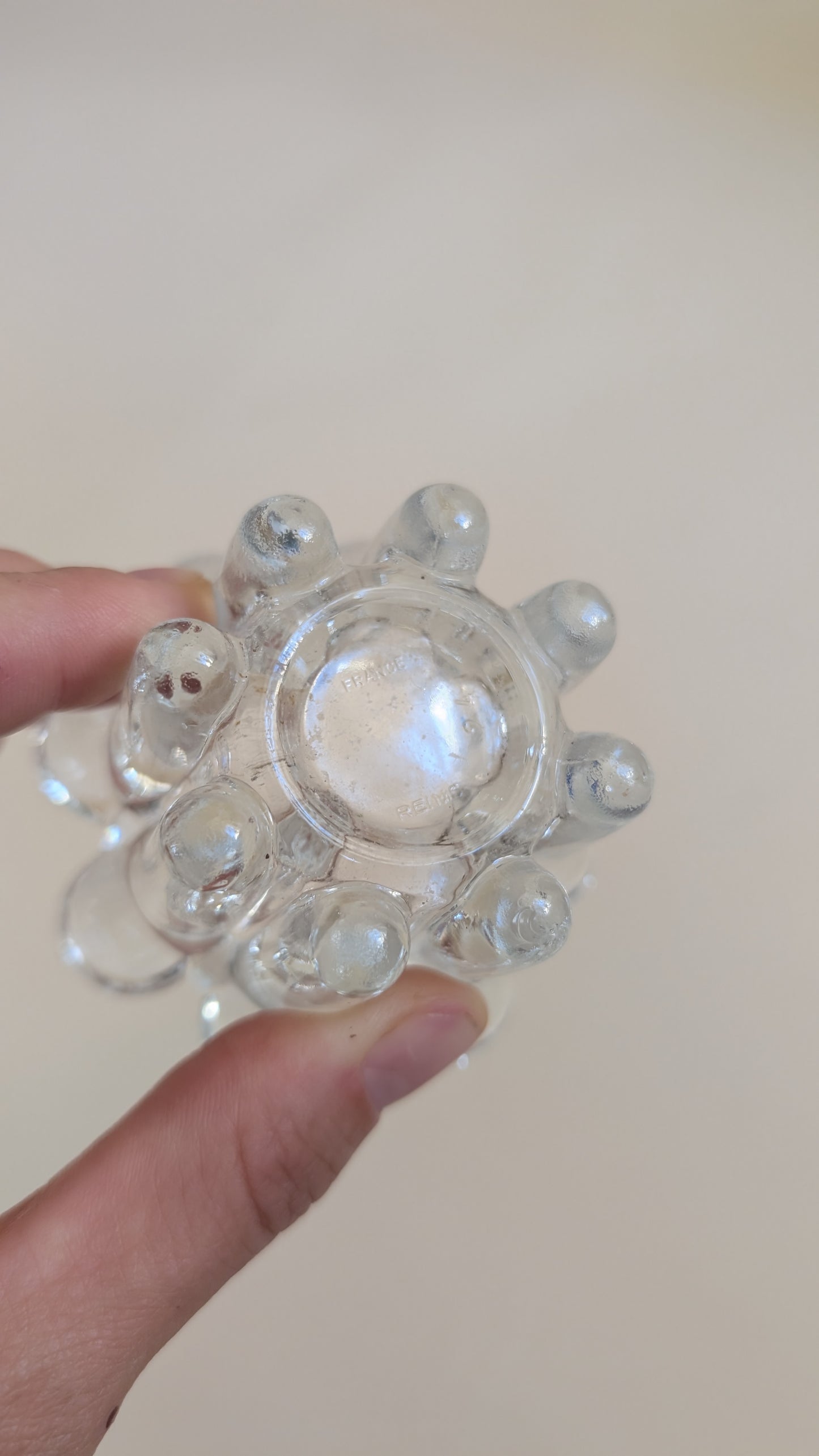 Bougeoir en verre, fabriqué en France, originaire de Reims