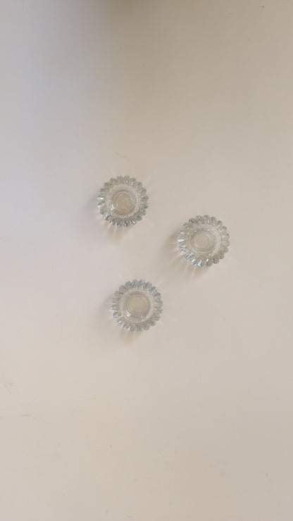 Ensemble de 3 bougeoirs en verre