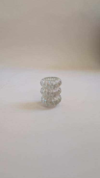 Ensemble de 3 bougeoirs en verre
