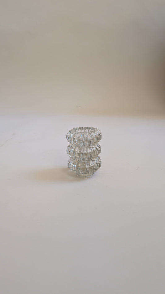 Ensemble de 3 bougeoirs en verre