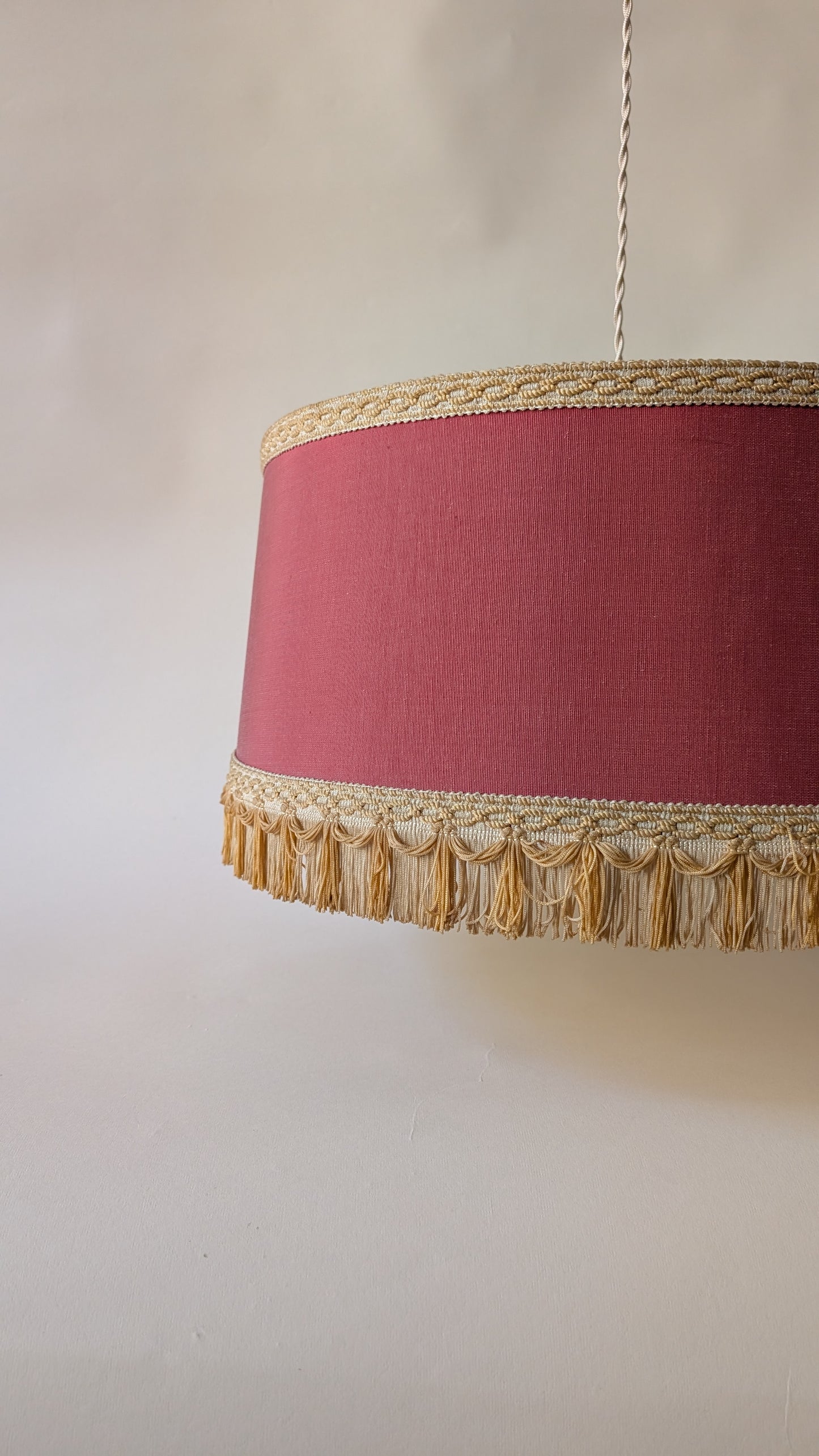 Suspension abat-jour vintage à franges