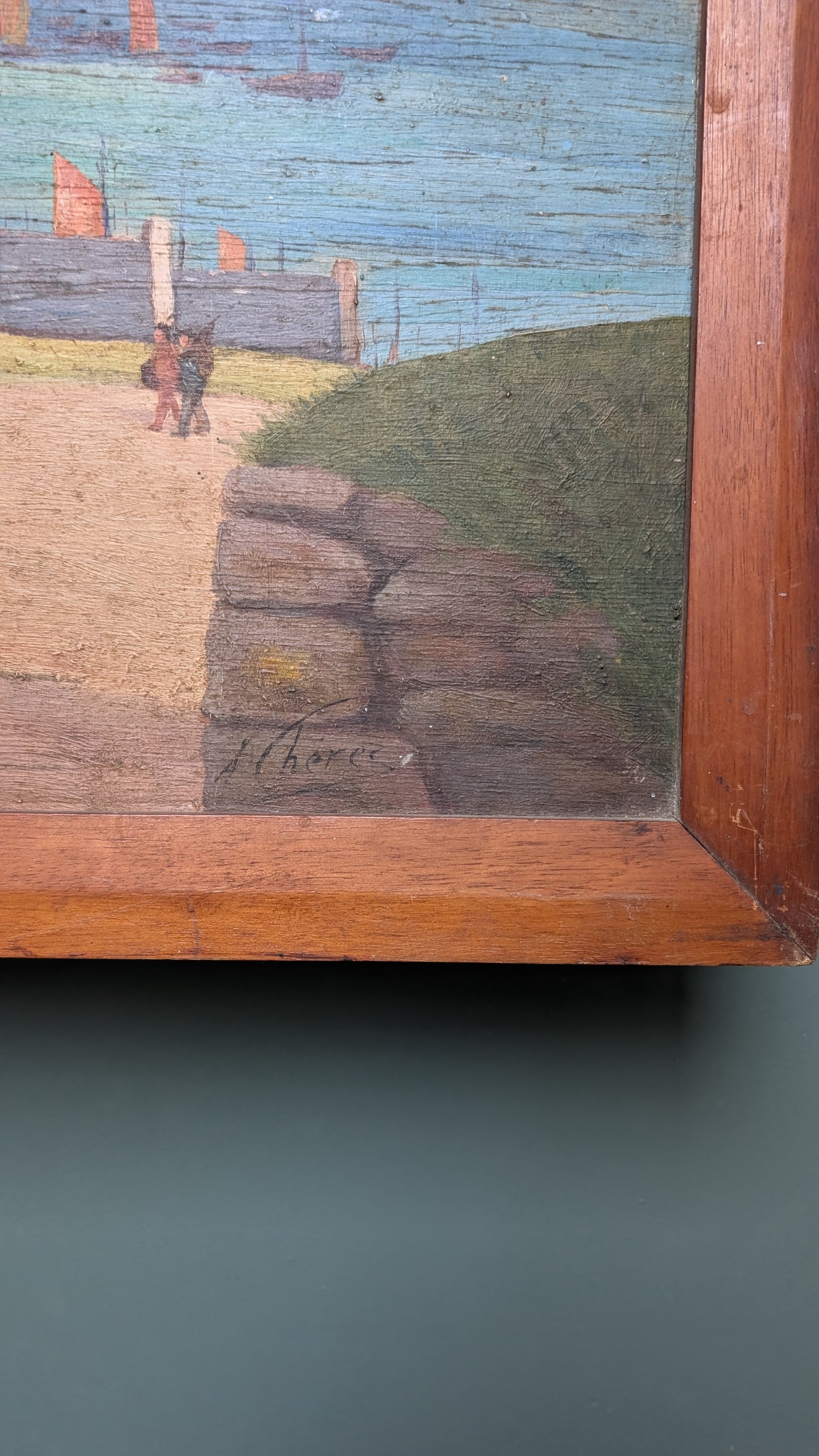 Tableau en bois - Marine au Moulin