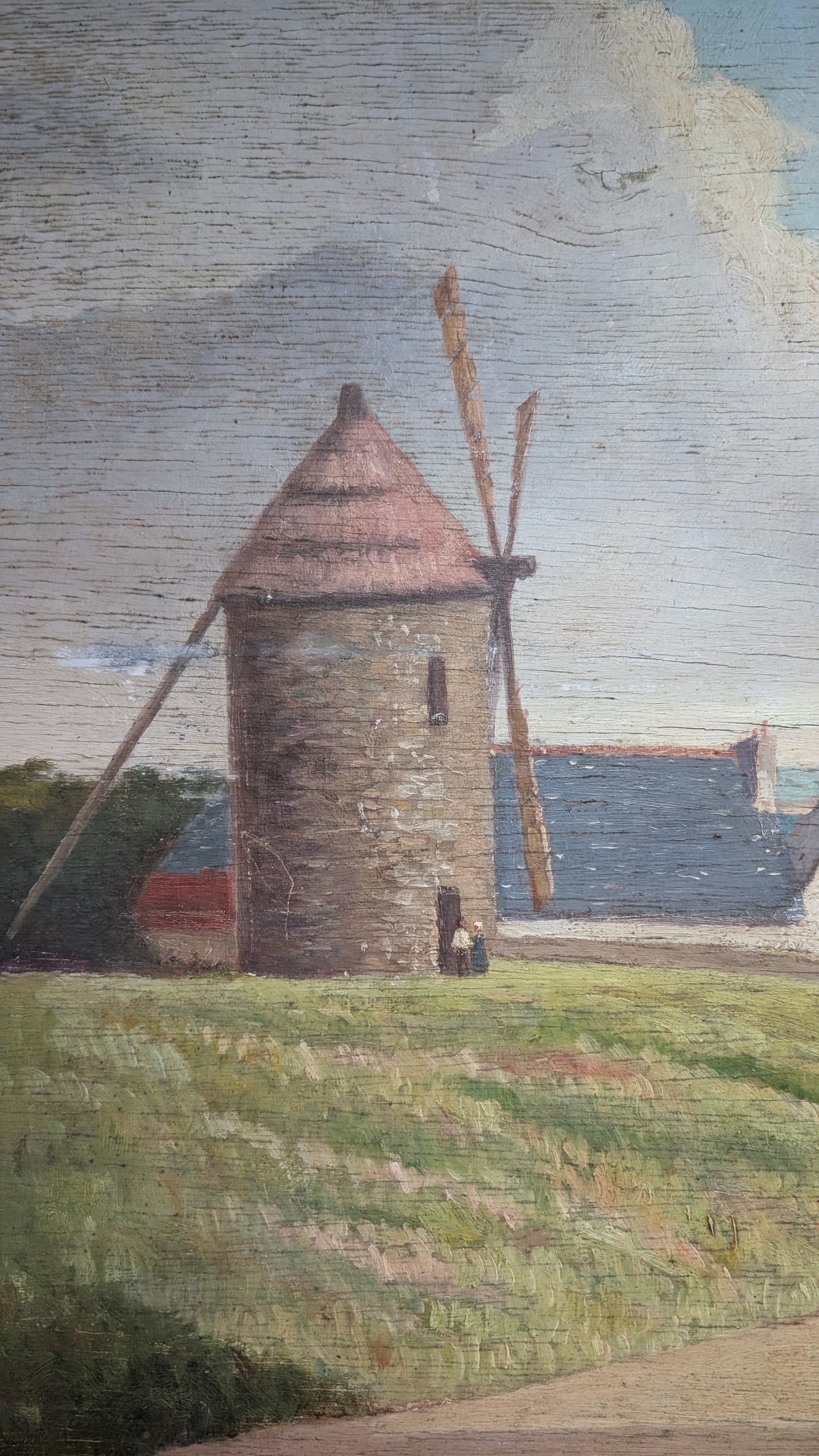 Tableau en bois - Marine au Moulin