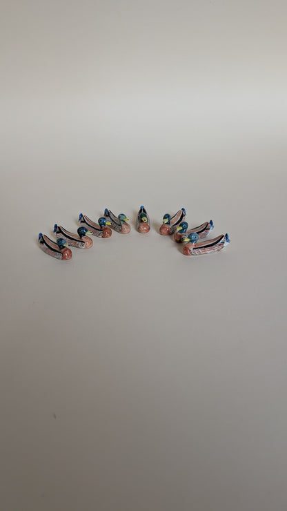 Ensemble de 8 porte-couteaux canard en céramique
