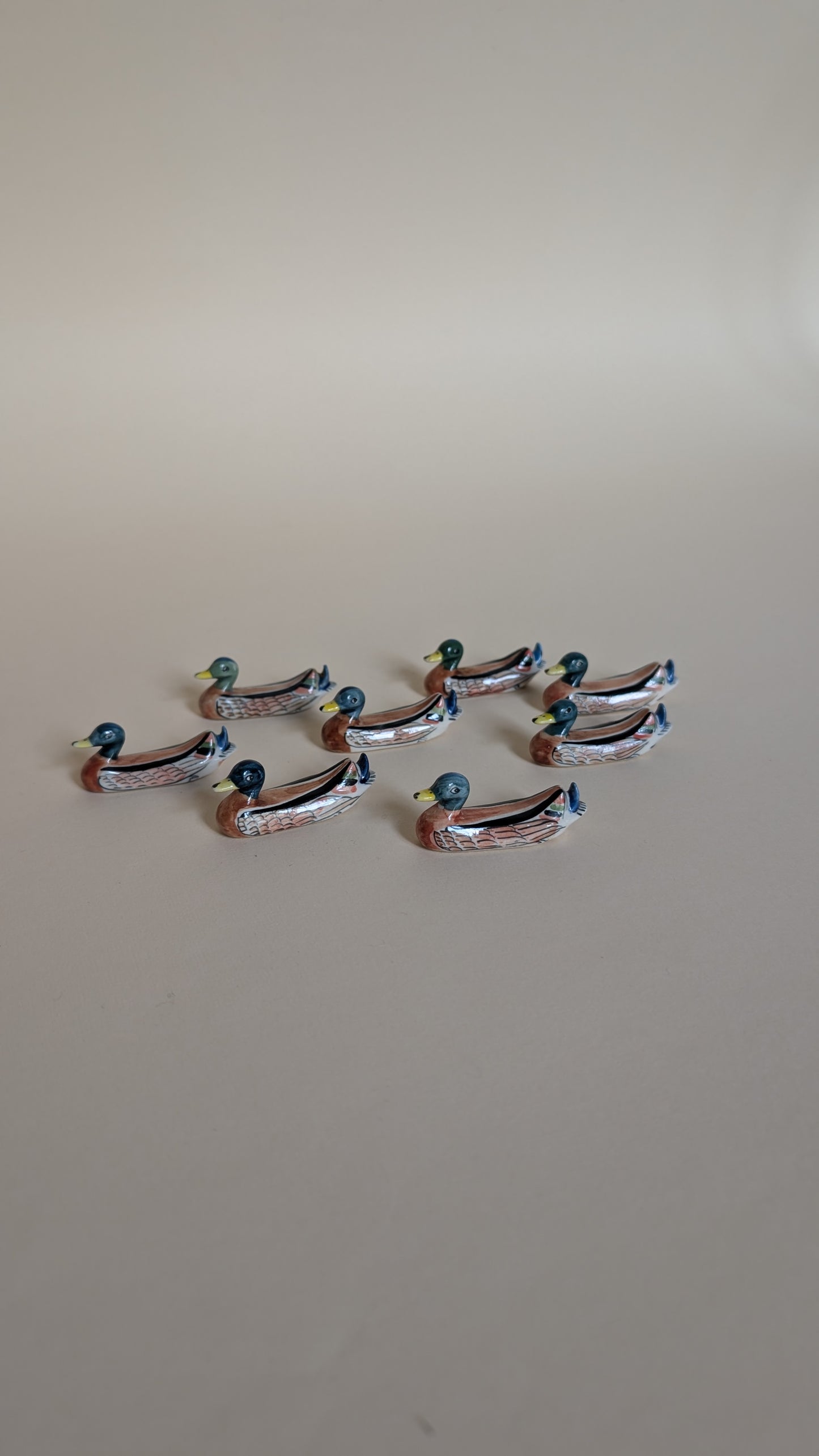 Ensemble de 8 porte-couteaux canard en céramique