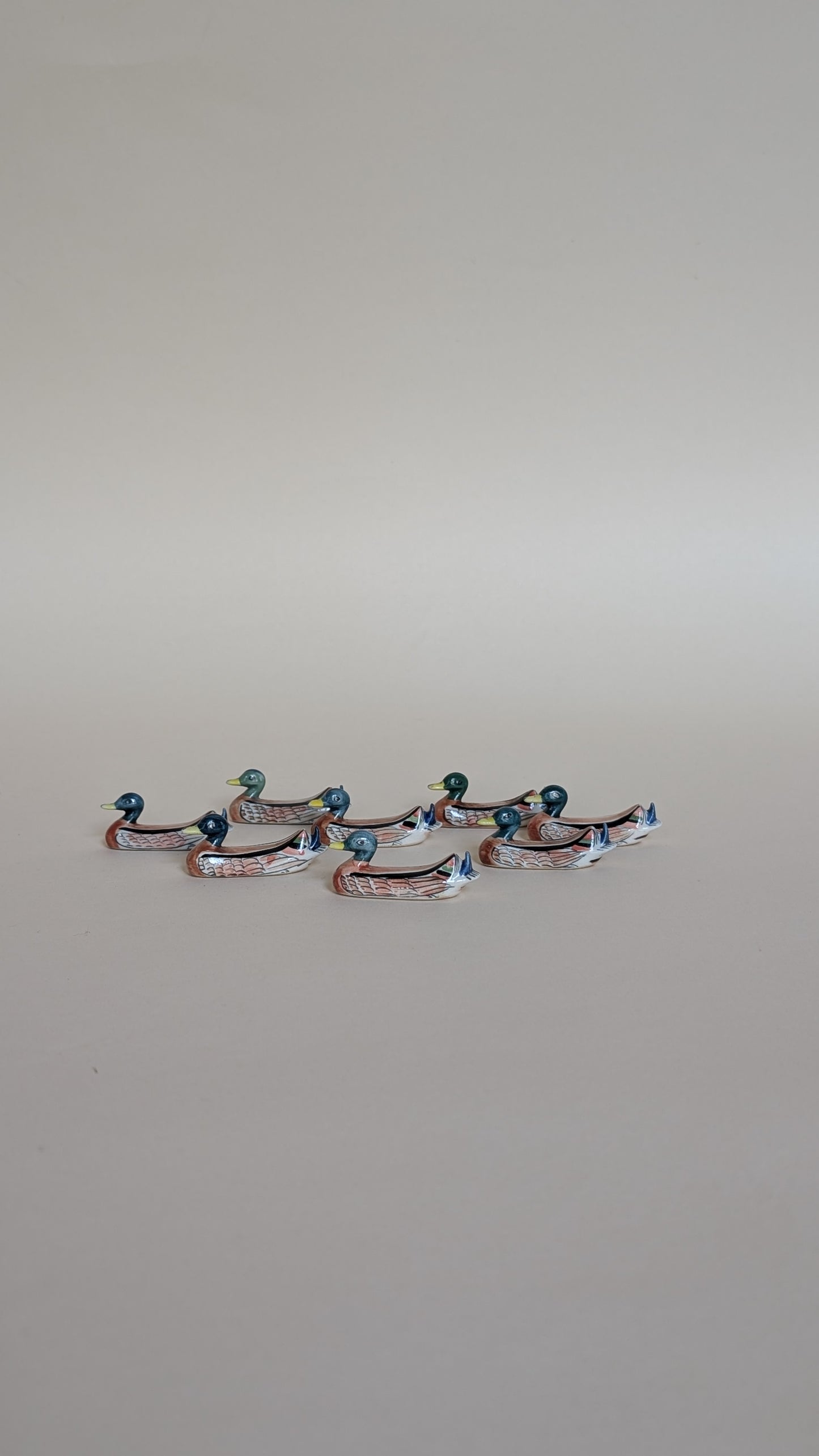 Ensemble de 8 porte-couteaux canard en céramique