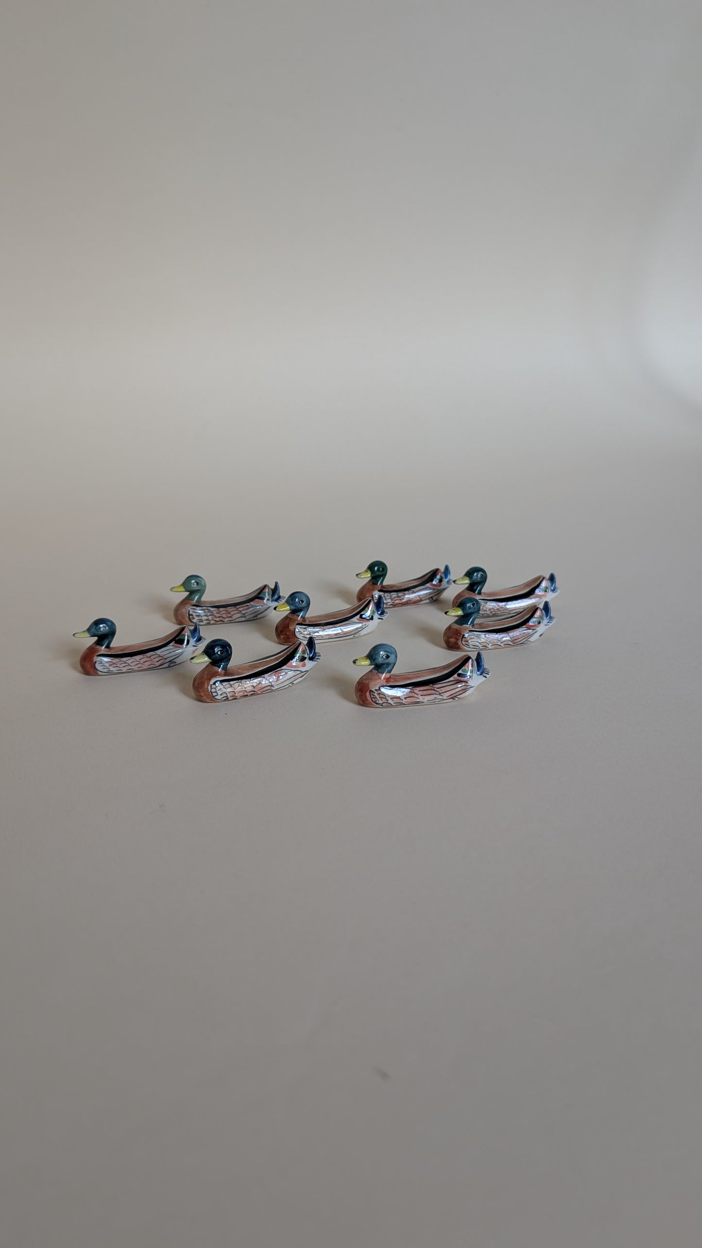 Ensemble de 8 porte-couteaux canard en céramique