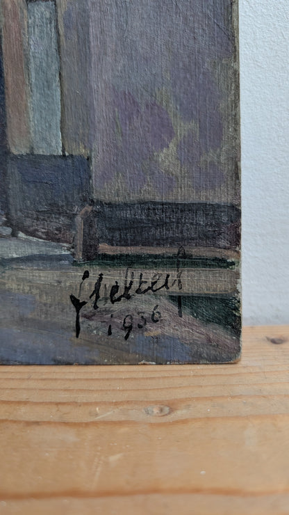 Vue de La Sauve-Majeure – Huile sur panneau (1936)