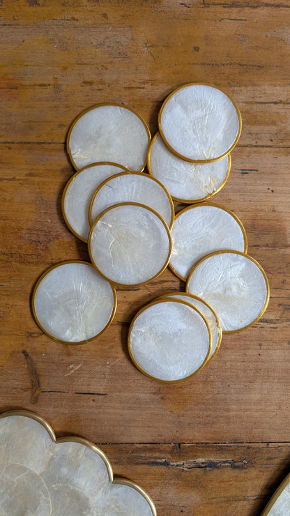 Lot de 12 sous-verres en nacre