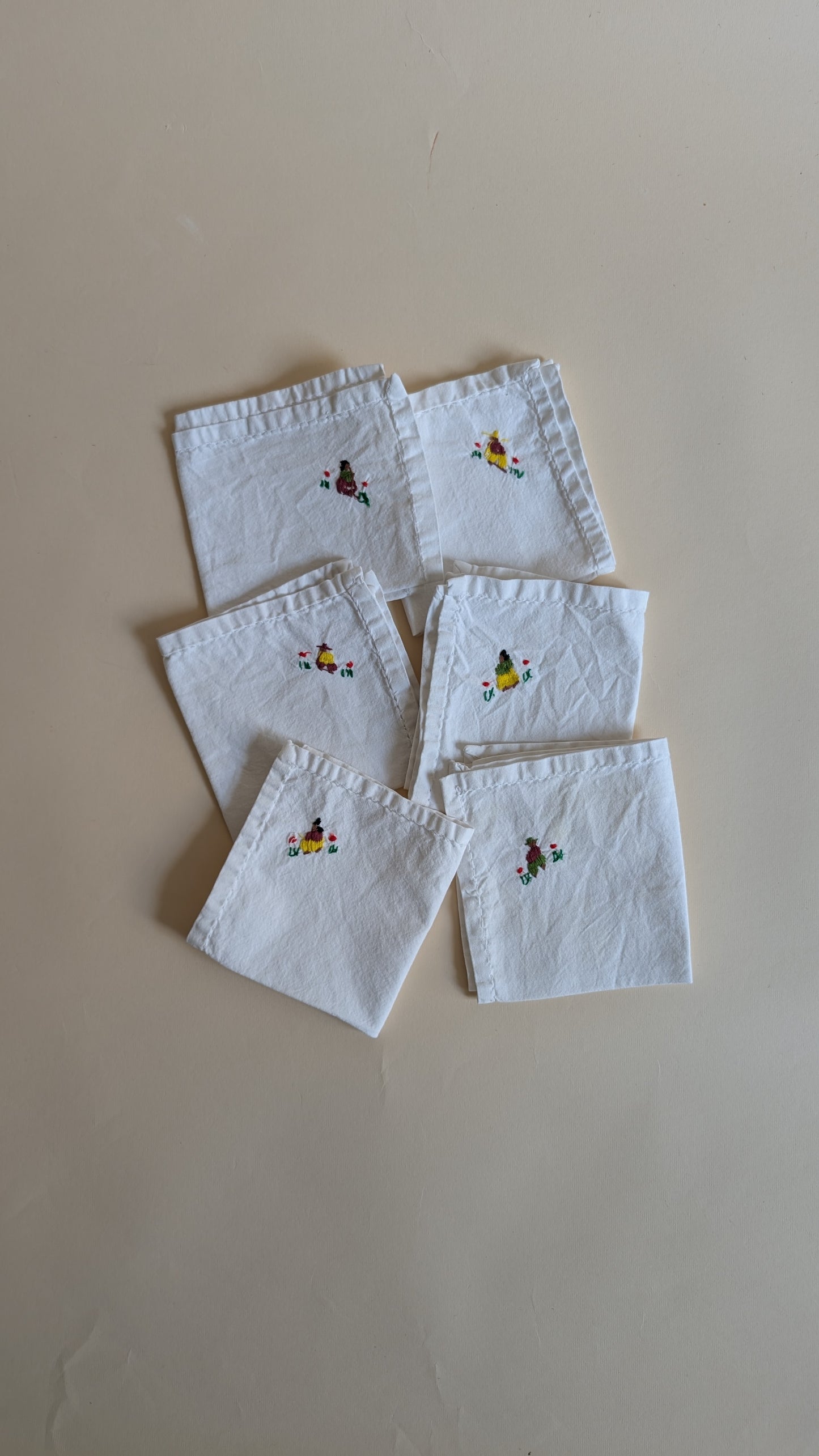 Ensemble de 6 serviettes brodées