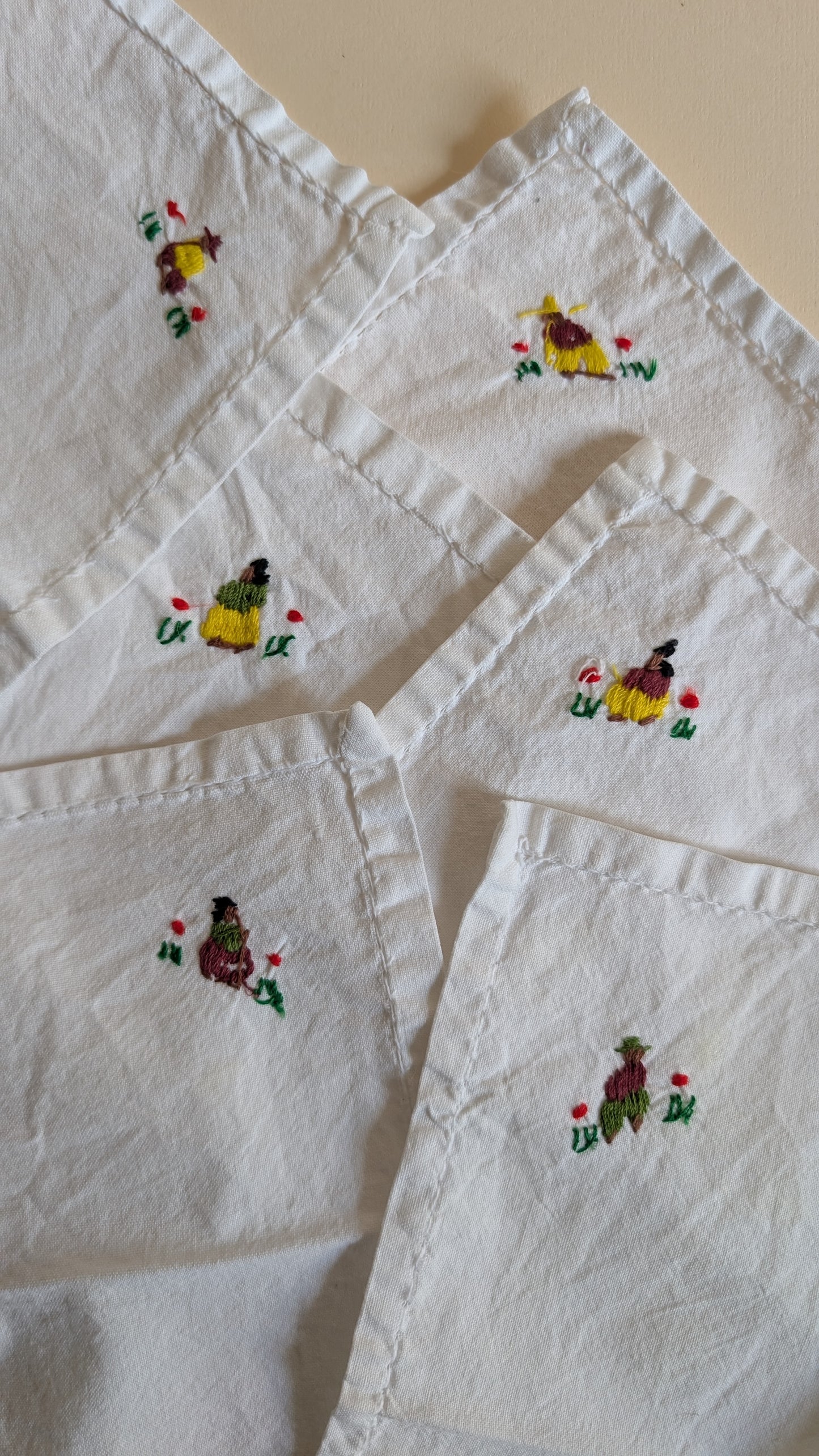Ensemble de 6 serviettes brodées