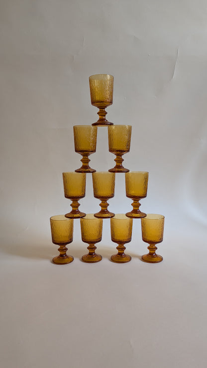 Lot de 10 verres oranges