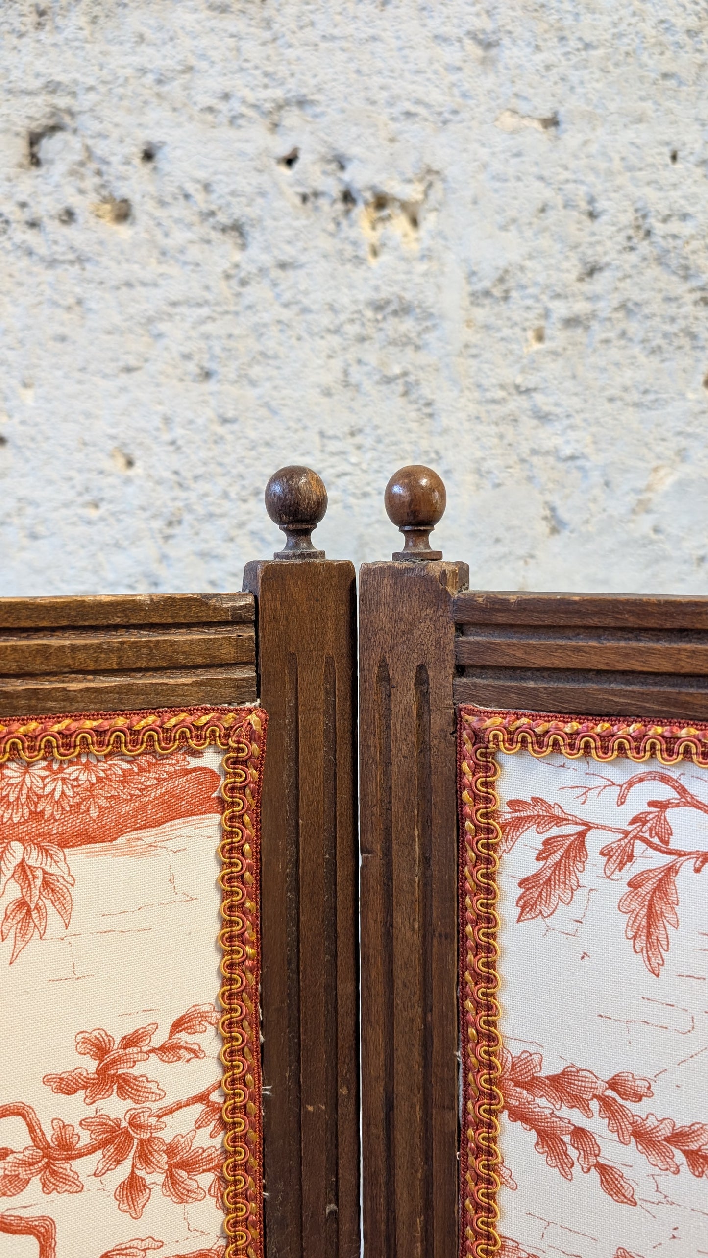 Paravent trois pans en Toile de Jouy