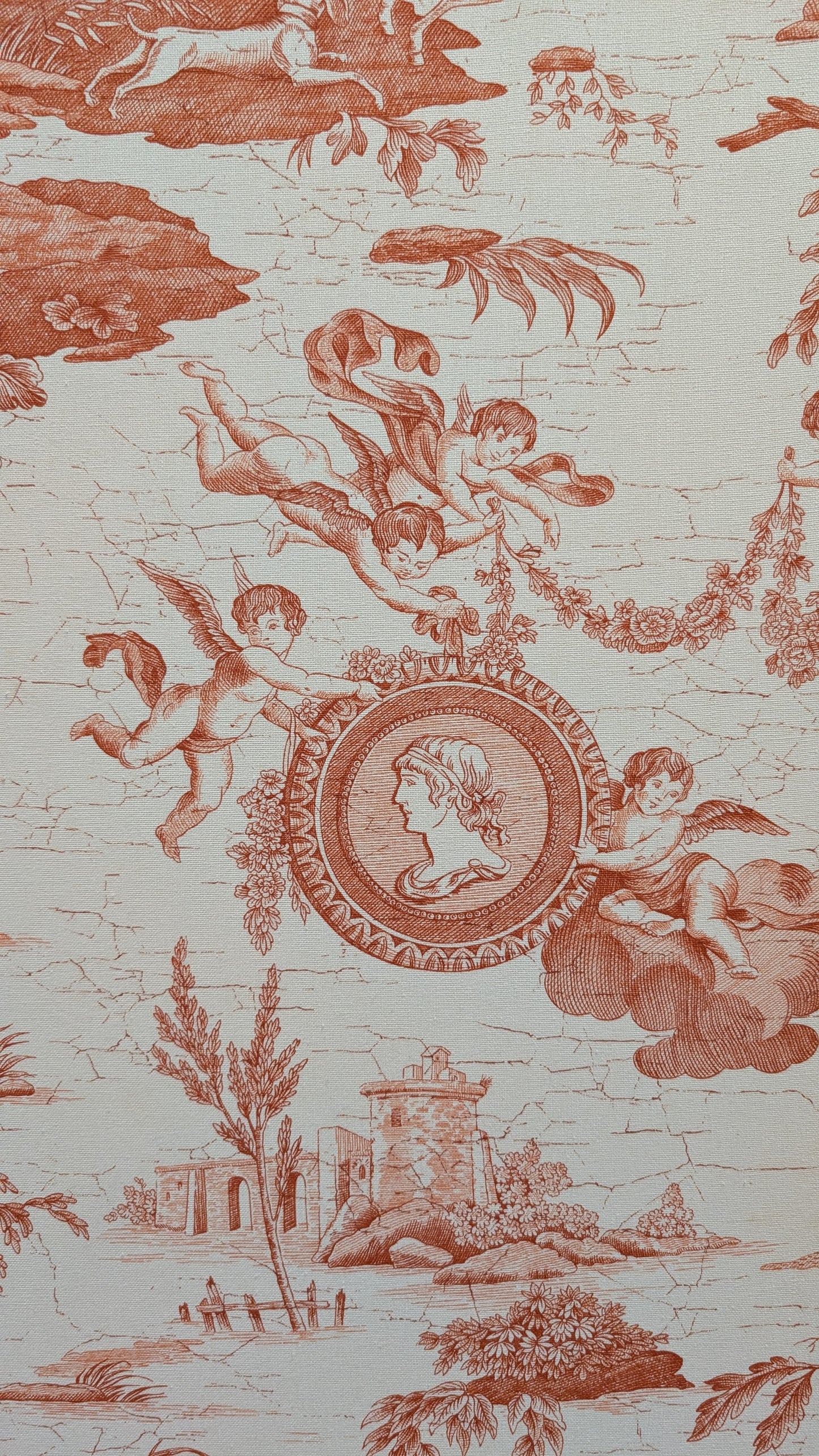 Paravent trois pans en Toile de Jouy