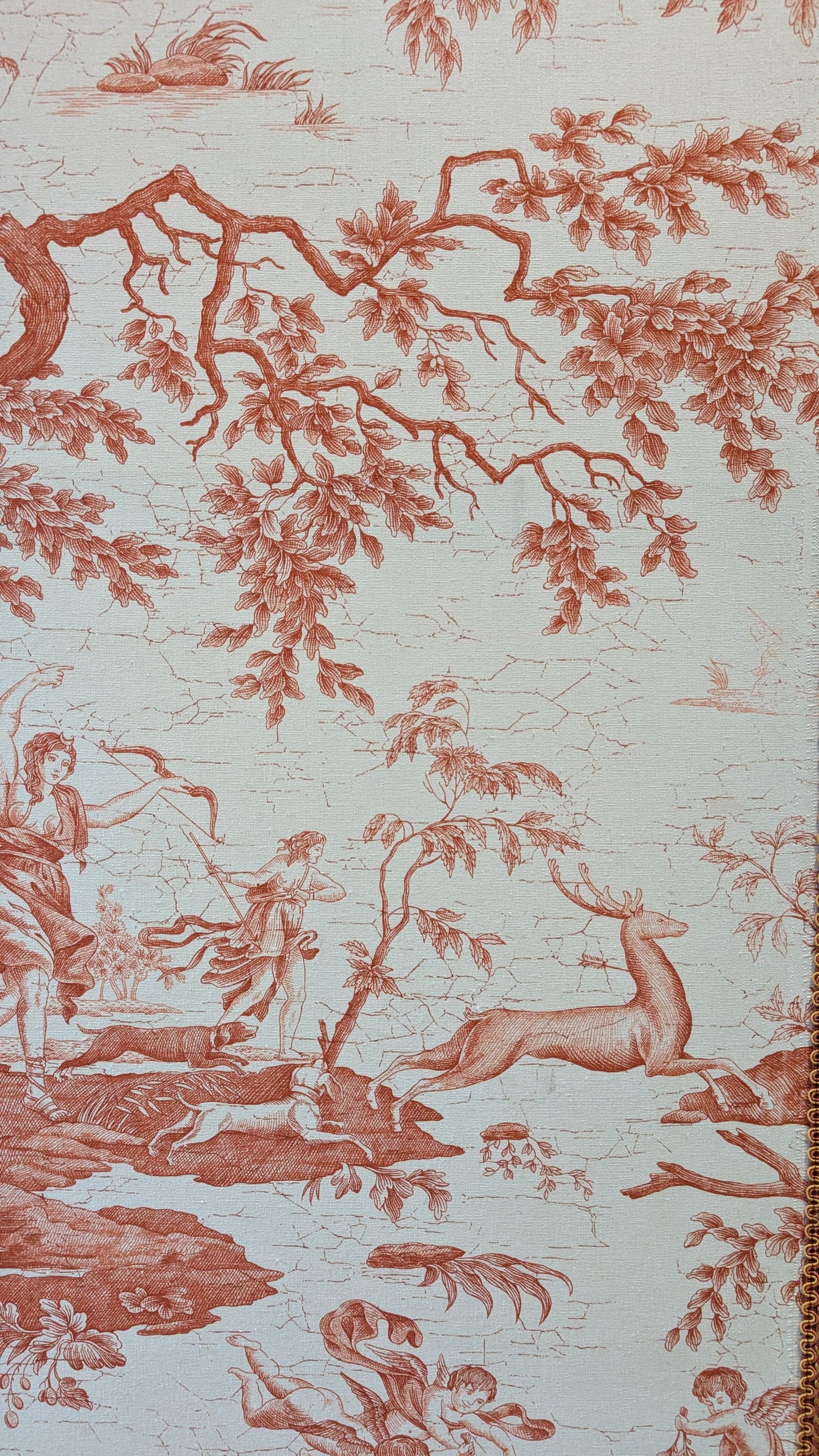 Paravent trois pans en Toile de Jouy