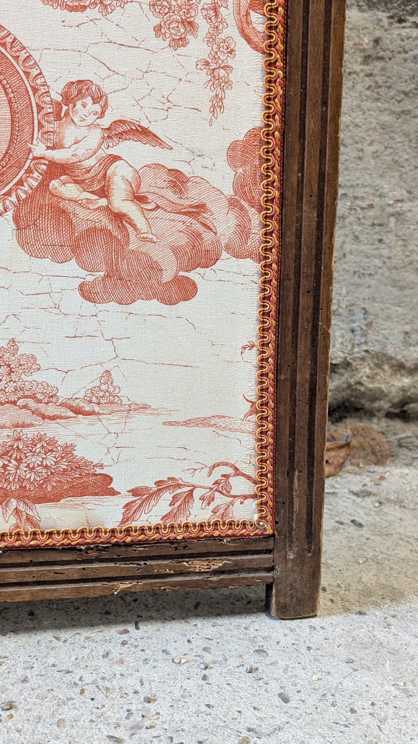 Paravent trois pans en Toile de Jouy