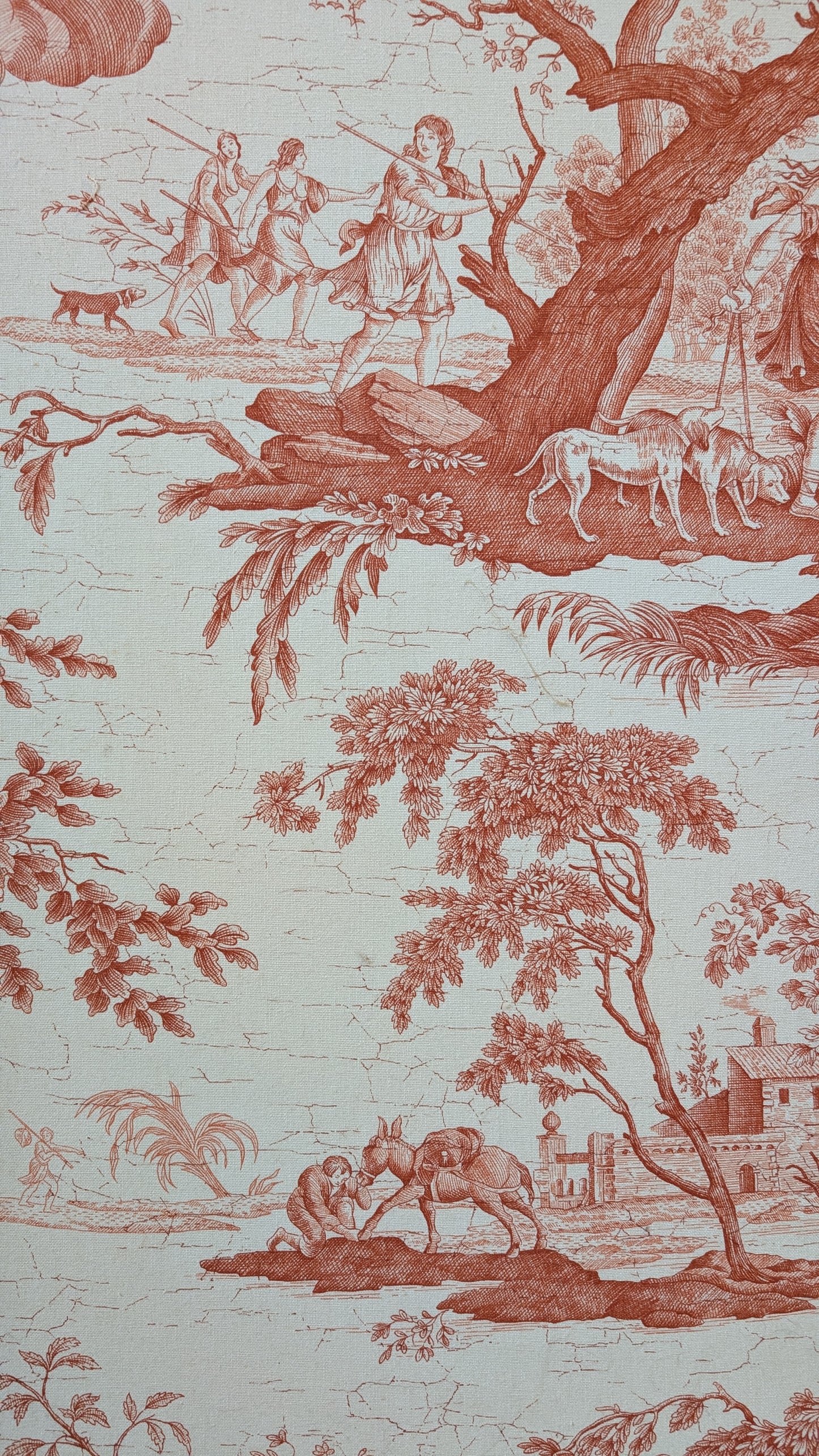 Paravent trois pans en Toile de Jouy