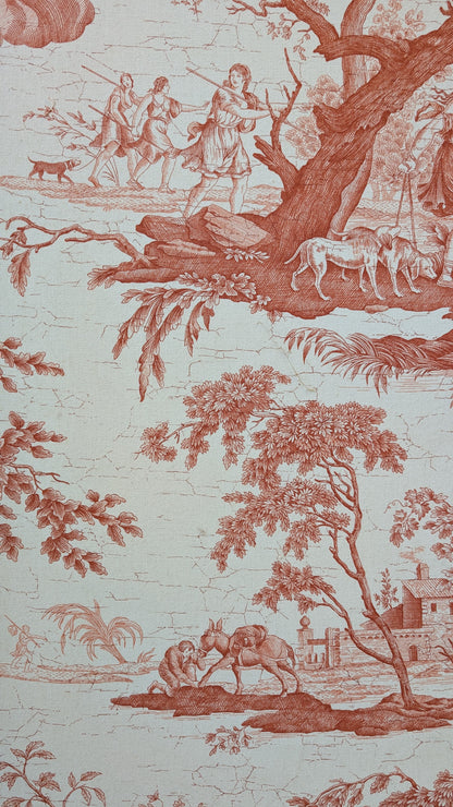 Paravent trois pans en Toile de Jouy