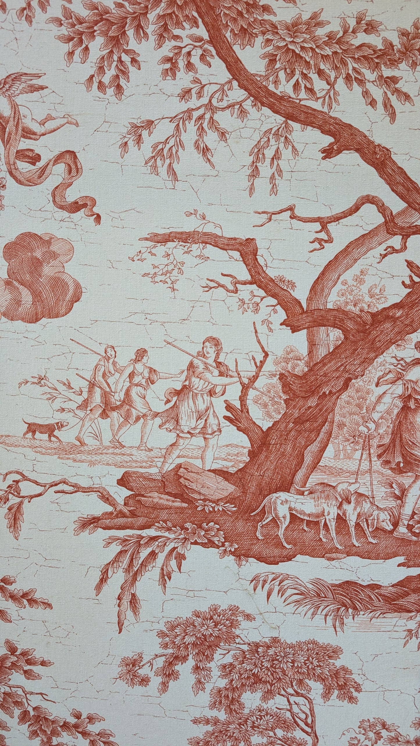 Paravent trois pans en Toile de Jouy