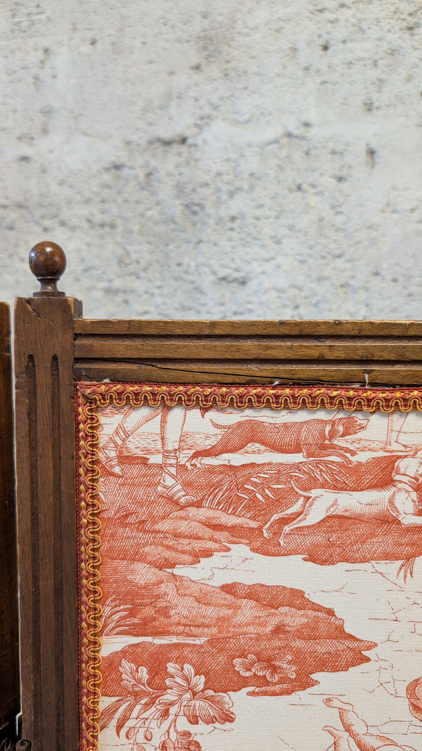 Paravent trois pans en Toile de Jouy