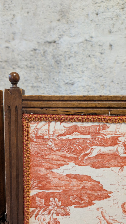 Paravent trois pans en Toile de Jouy