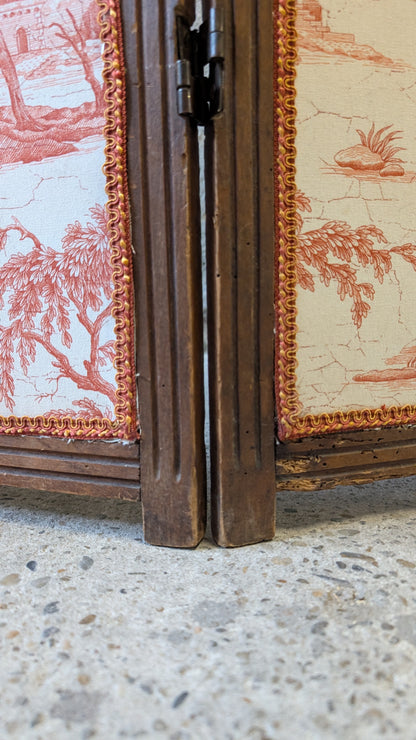 Paravent trois pans en Toile de Jouy