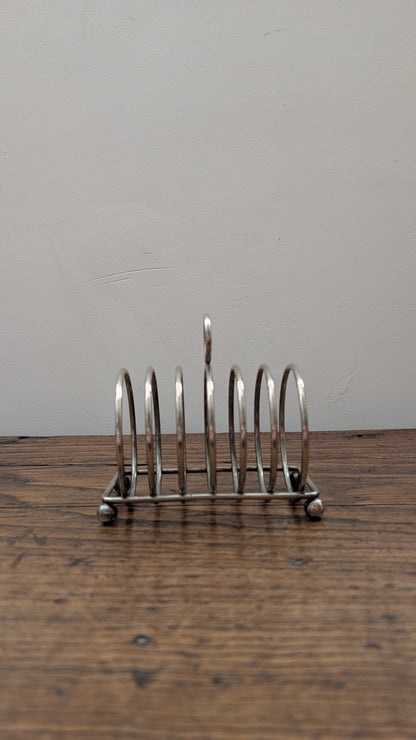 Porte-toast vintage en métal chromé à spirales