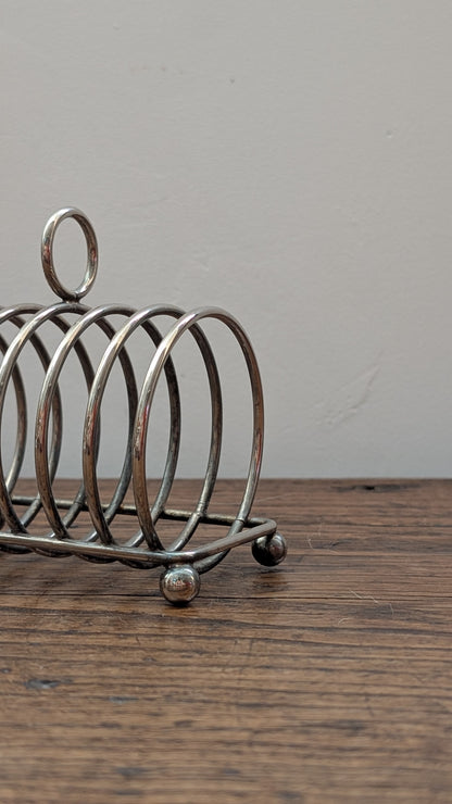 Porte-toast vintage en métal chromé à spirales