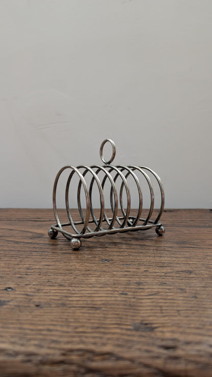 Porte-toast vintage en métal chromé à spirales