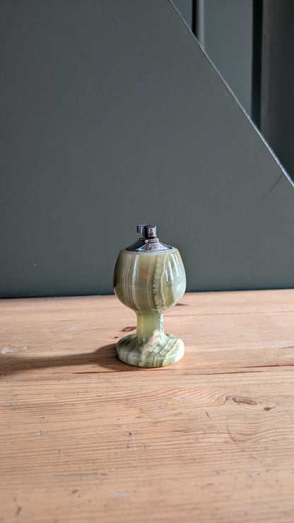 Briquet de table vintage en onyx vert – style années 70