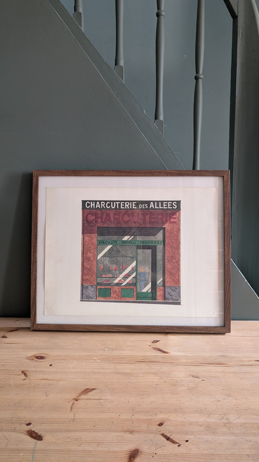 Lithographie "Charcuterie des Allées" – Catherine d'Ortoli