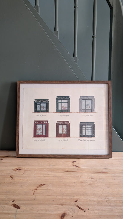Lithographie "Diverses commerces" – Catherine d'Ortoli