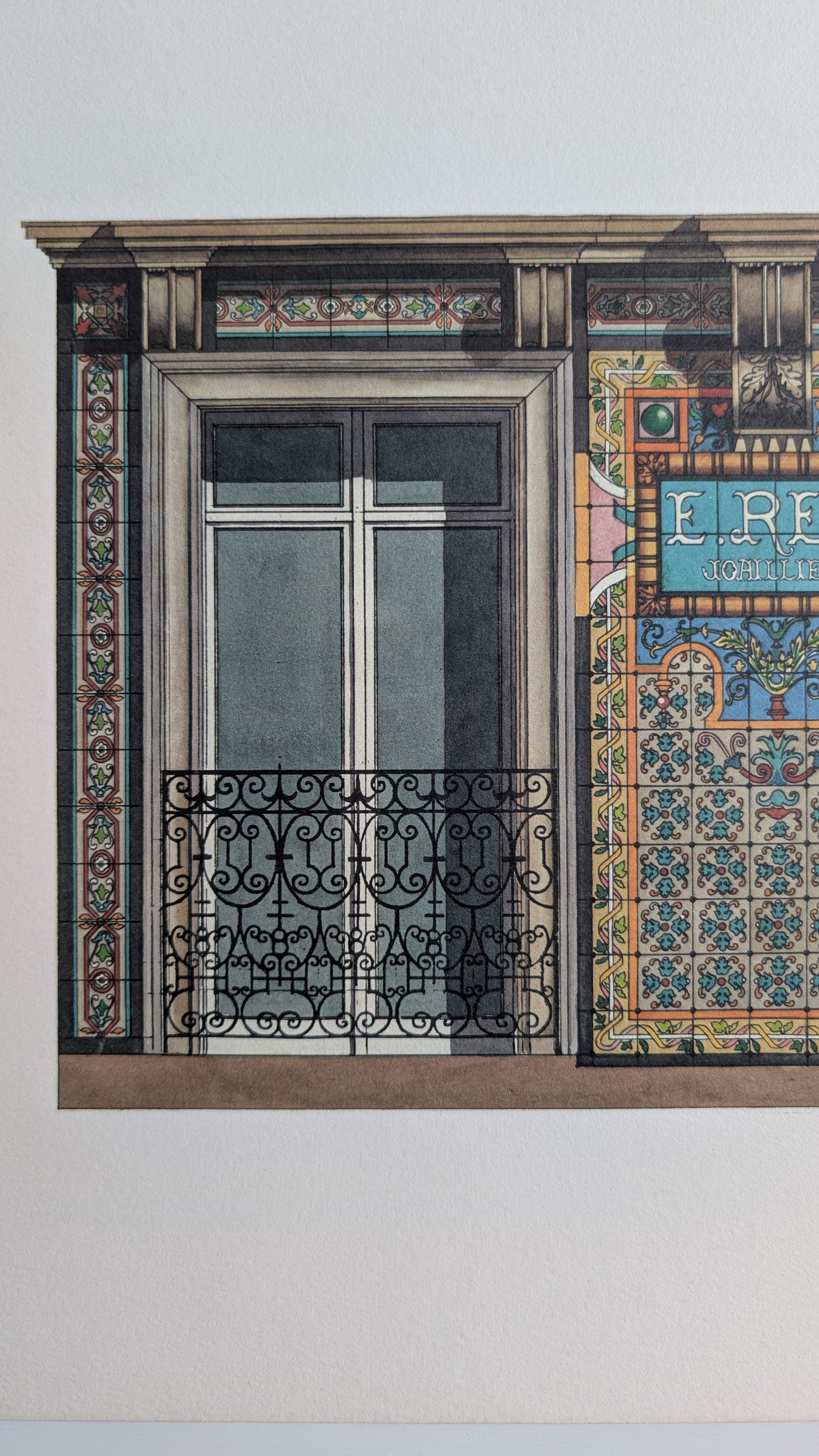 Lithographie "E. Rey Joaillier" – Catherine d'Ortoli