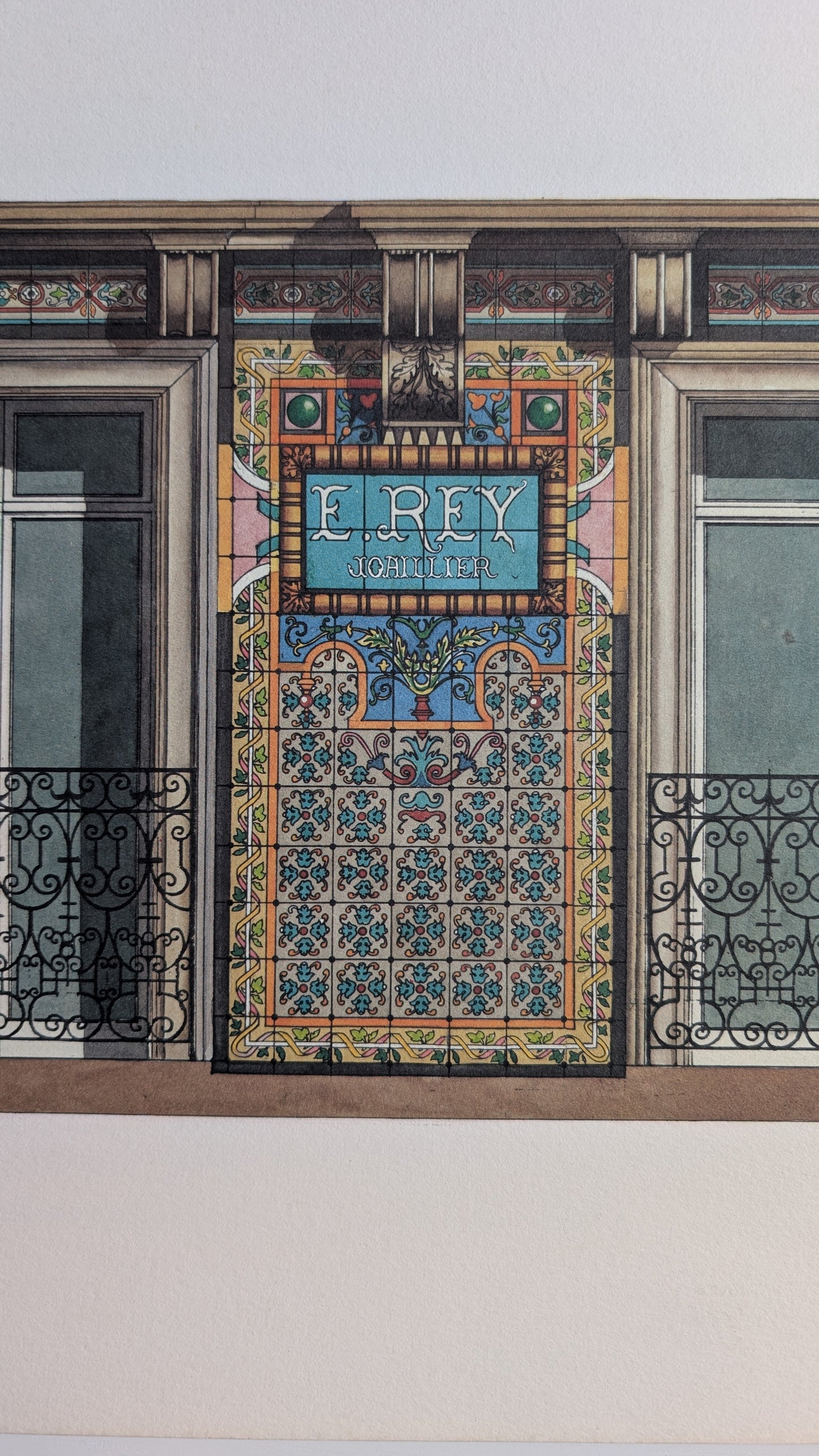 Lithographie "E. Rey Joaillier" – Catherine d'Ortoli