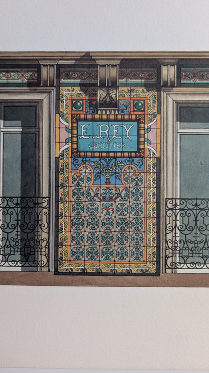 Lithographie "E. Rey Joaillier" – Catherine d'Ortoli