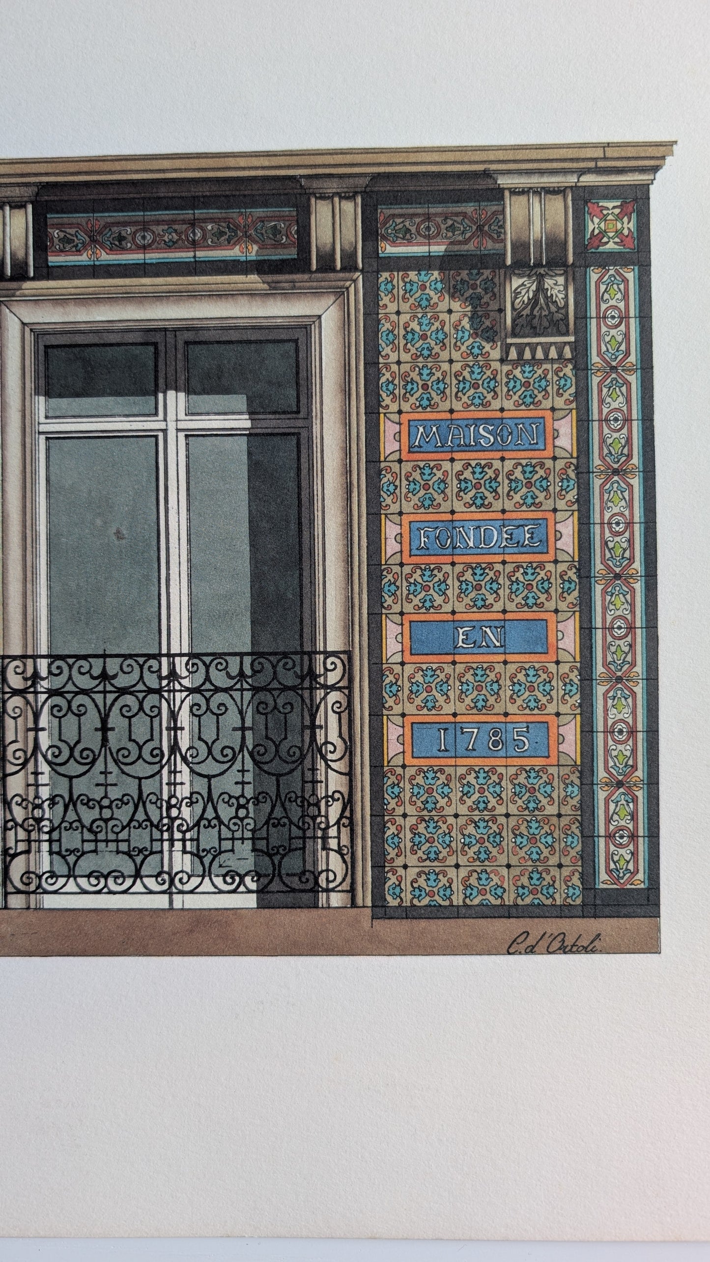 Lithographie "E. Rey Joaillier" – Catherine d'Ortoli