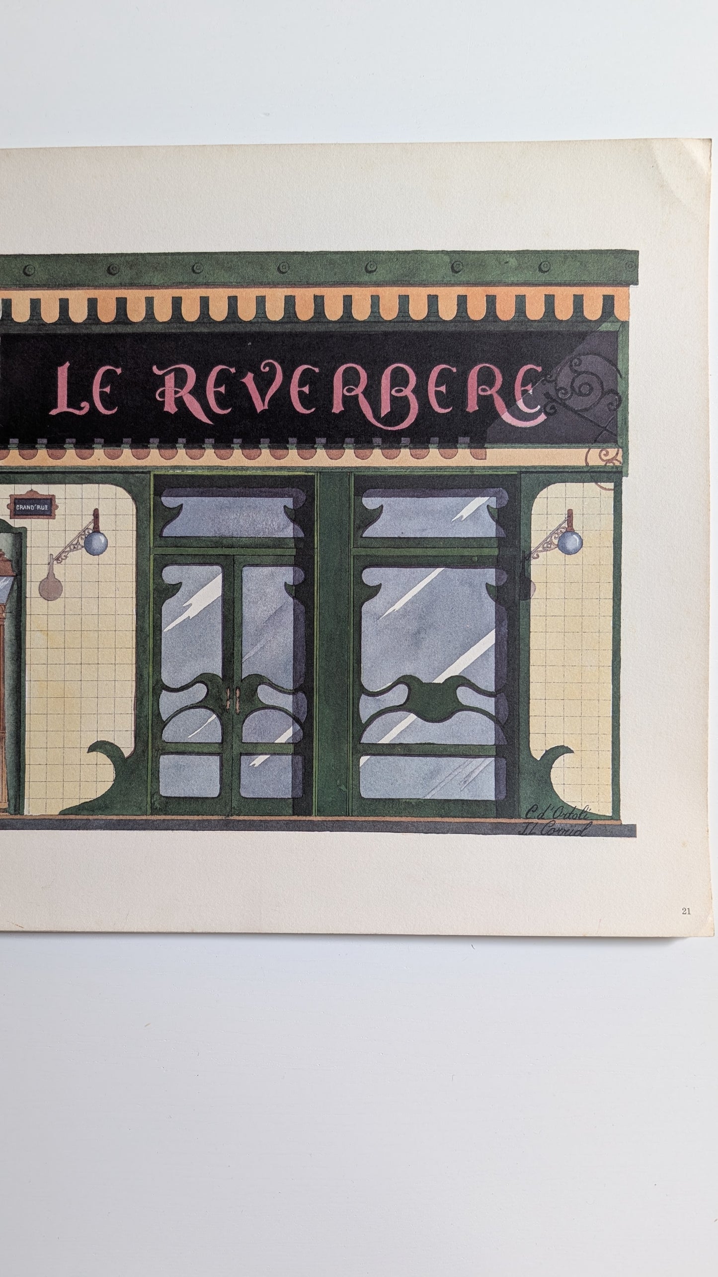 Lithographie "Le Réverbère" – Catherine d'Ortoli