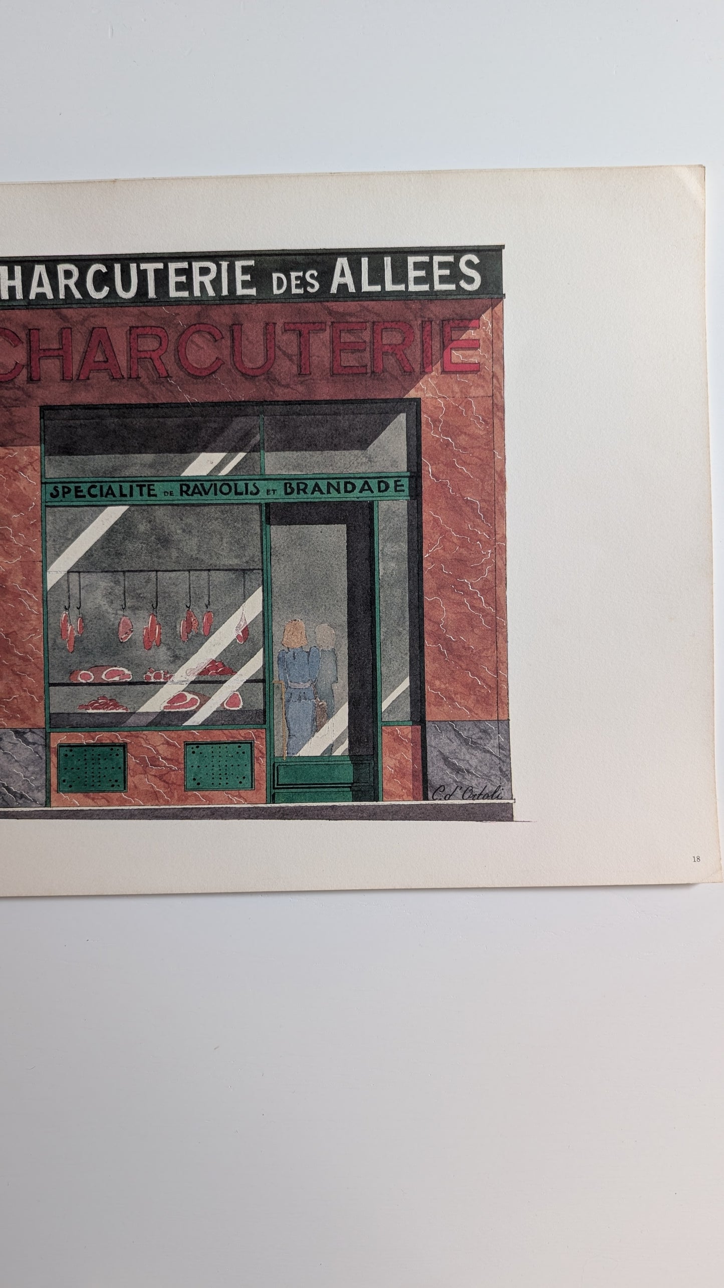 Lithographie "Charcuterie des Allées" – Catherine d'Ortoli