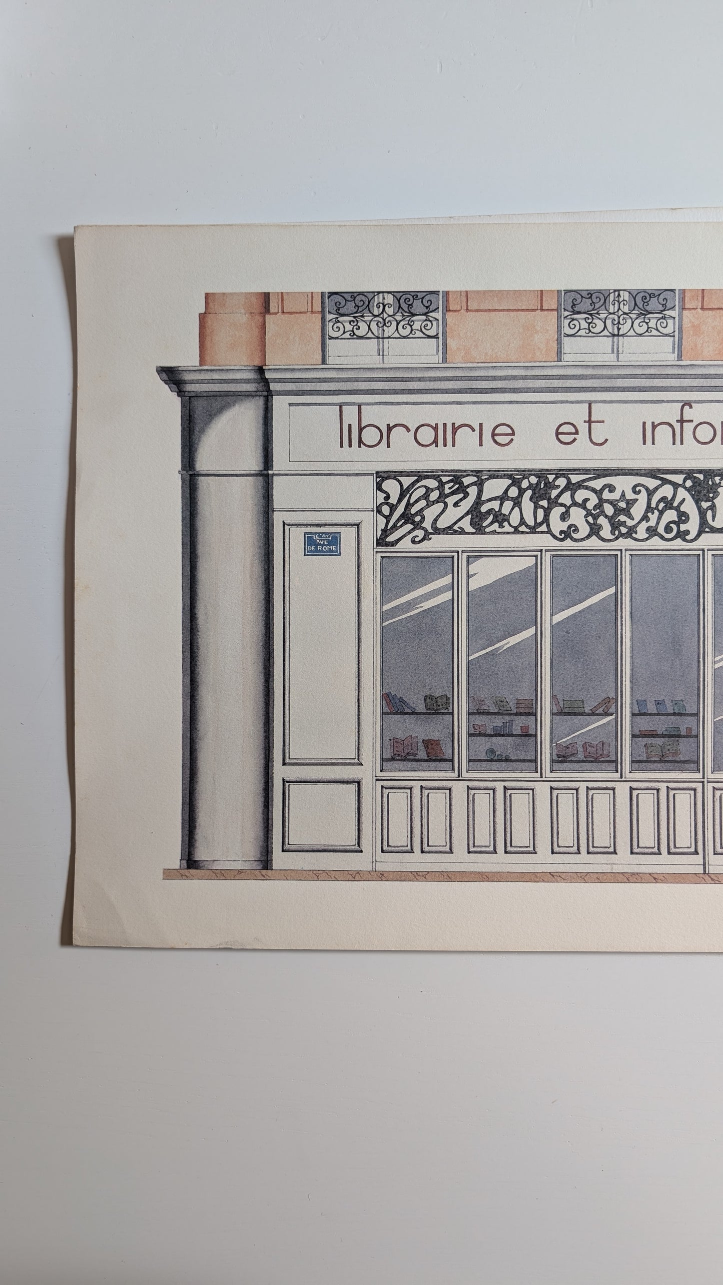Lithographie "Librairie et informatique" – Catherine d'Ortoli