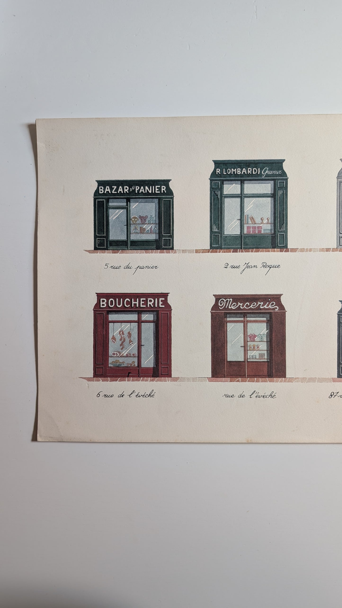Lithographie "Diverses commerces" – Catherine d'Ortoli