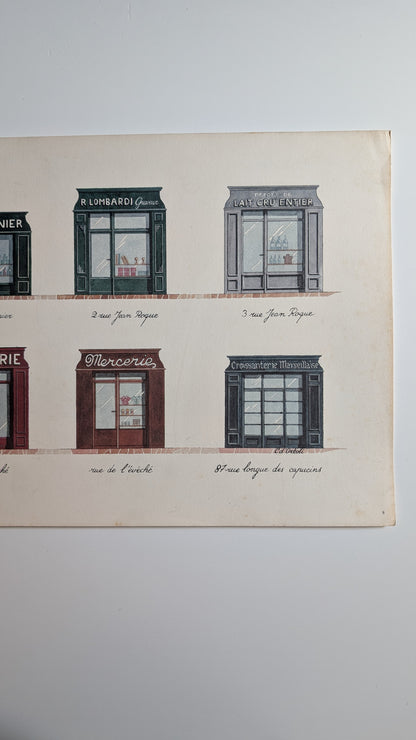 Lithographie "Diverses commerces" – Catherine d'Ortoli