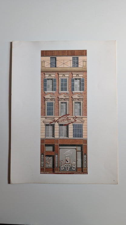 Lithographie "Atelier du Patrimoine - Façade Nadar" – Catherine d'Ortoli