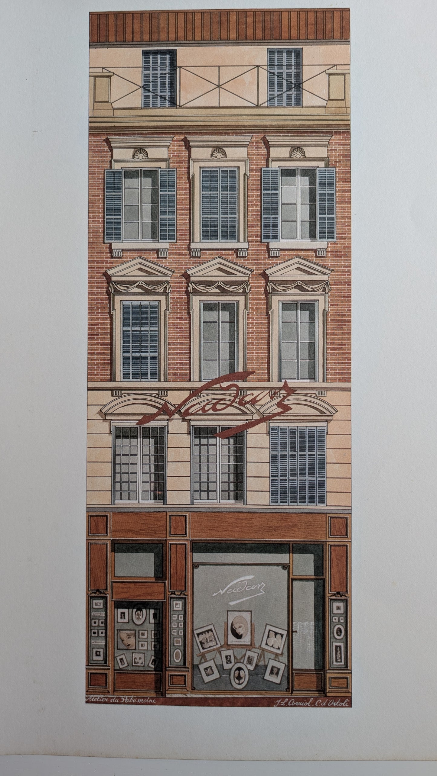 Lithographie "Atelier du Patrimoine - Façade Nadar" – Catherine d'Ortoli