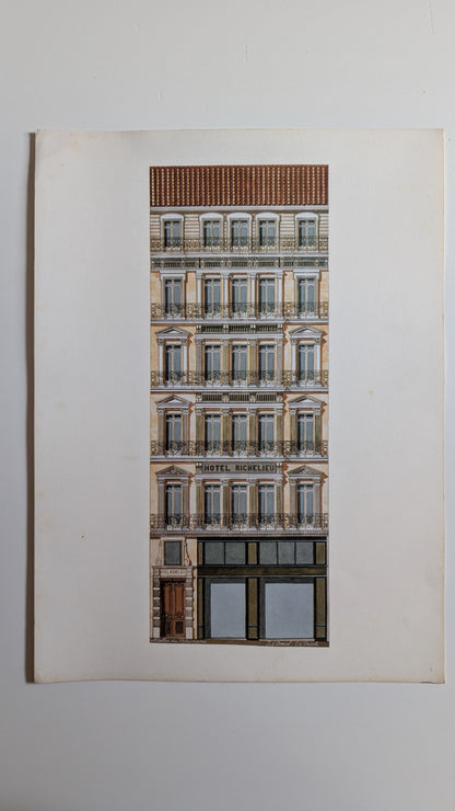 Lithographie "Hôtel Richelieu" – Catherine d'Ortoli