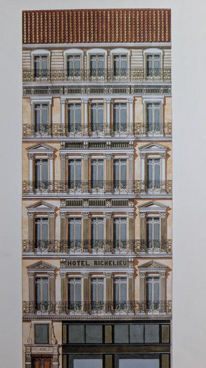 Lithographie "Hôtel Richelieu" – Catherine d'Ortoli