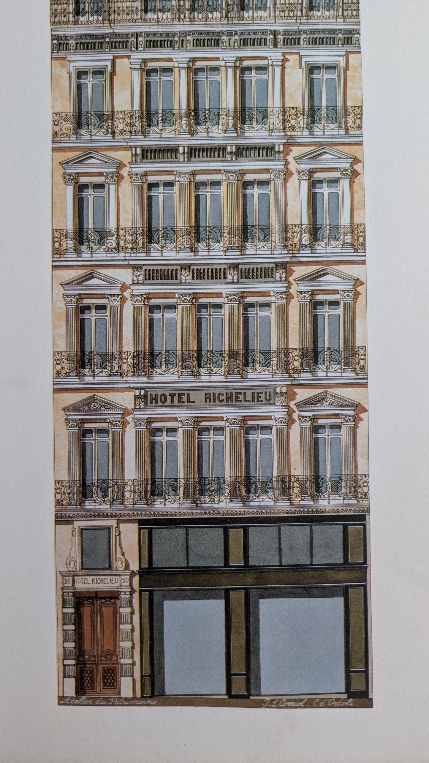 Lithographie "Hôtel Richelieu" – Catherine d'Ortoli