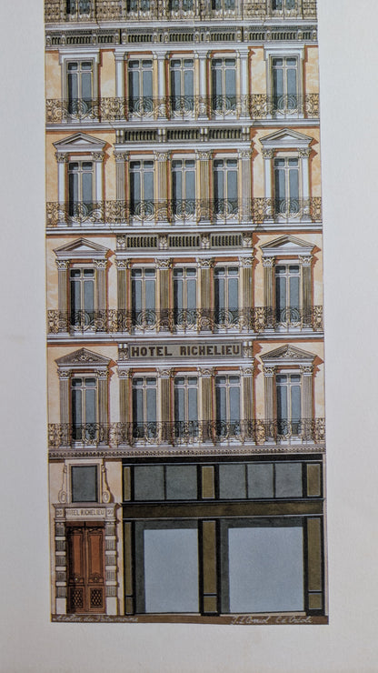 Lithographie "Hôtel Richelieu" – Catherine d'Ortoli