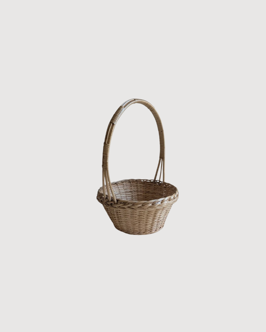 Panier rond en osier bois clair