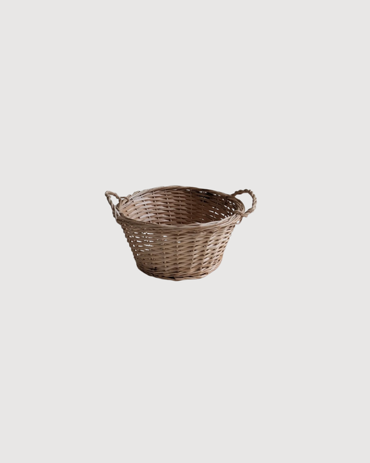 Panier rond en osier bois clair